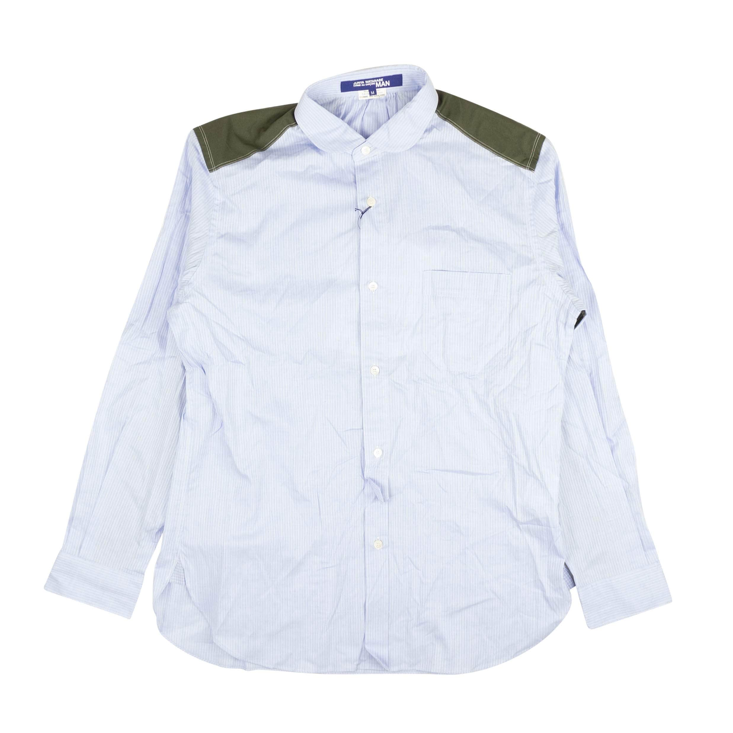 Junya Watanabe 95-JWB-1004/M NWT JUNYA WATANABE X Comme Des Garcons Blue Pinstripe Shirt Size M $565 95-JWB-1004/M