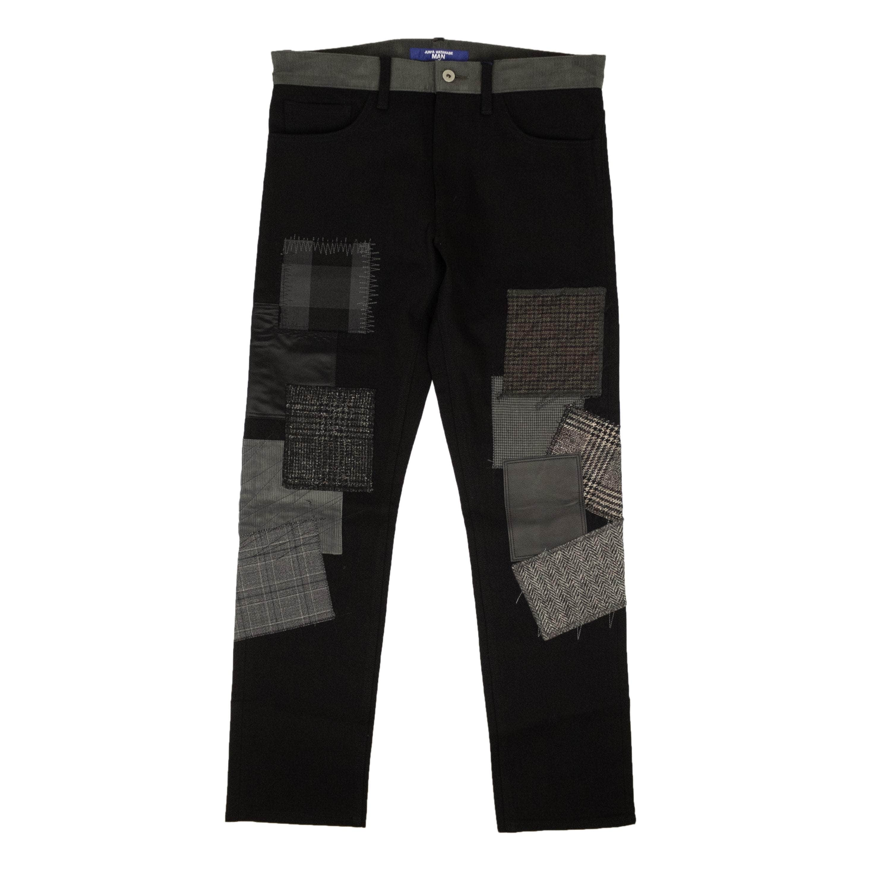 Junya Watanabe JWB-XBTM-0006/L NWT JUNYA WATANABE Black & Grey Cotton Patchwork Detail Pants Size L $1010 JWB-XBTM-0006/L