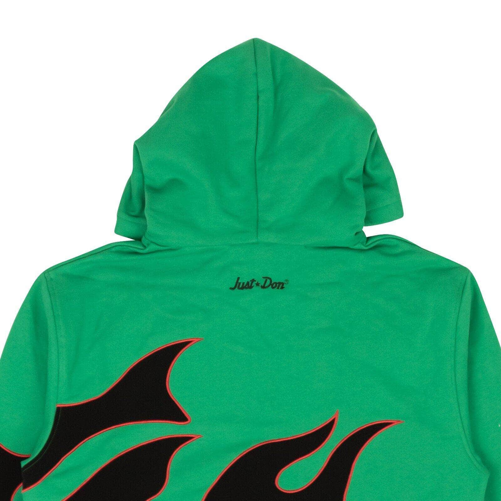 Just Don 250-500, channelenable-all, chicmi, couponcollection, gender-mens, just-don, main-clothing, mens-shoes, size-l, size-m, size-s, size-xl, size-xxl Green Cotton Graphic Flame Hoodie