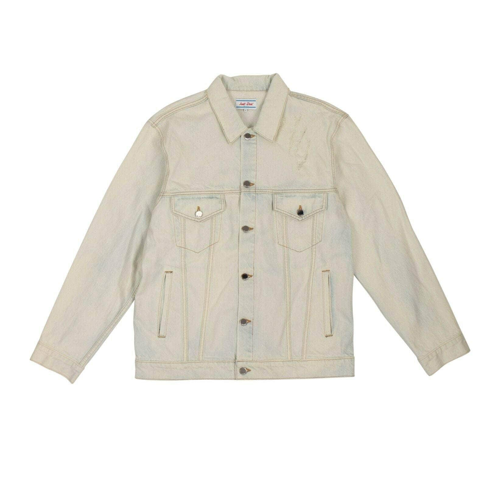 Just Don 69LE-1829B/L NWT JUST DON Light Blue Denim 'Tiger Airbrush' Trucker Jacket Size L $1525 69LE-1829B/L