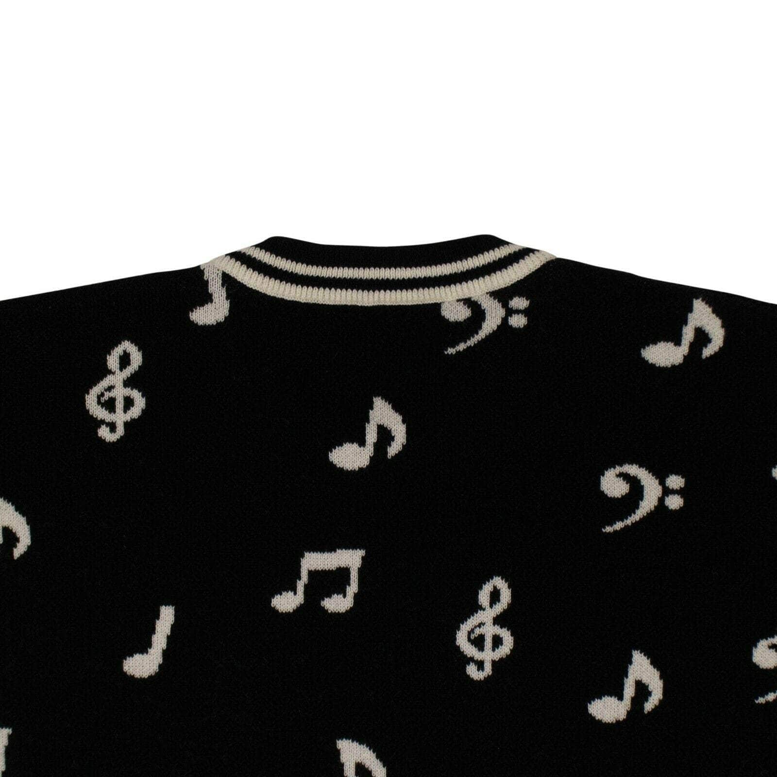 Just Don Men's Sweaters S 'Piano Note' Short Sleeves Crew Tee Sweater - Black 69LE-1801/S 69LE-1801/S