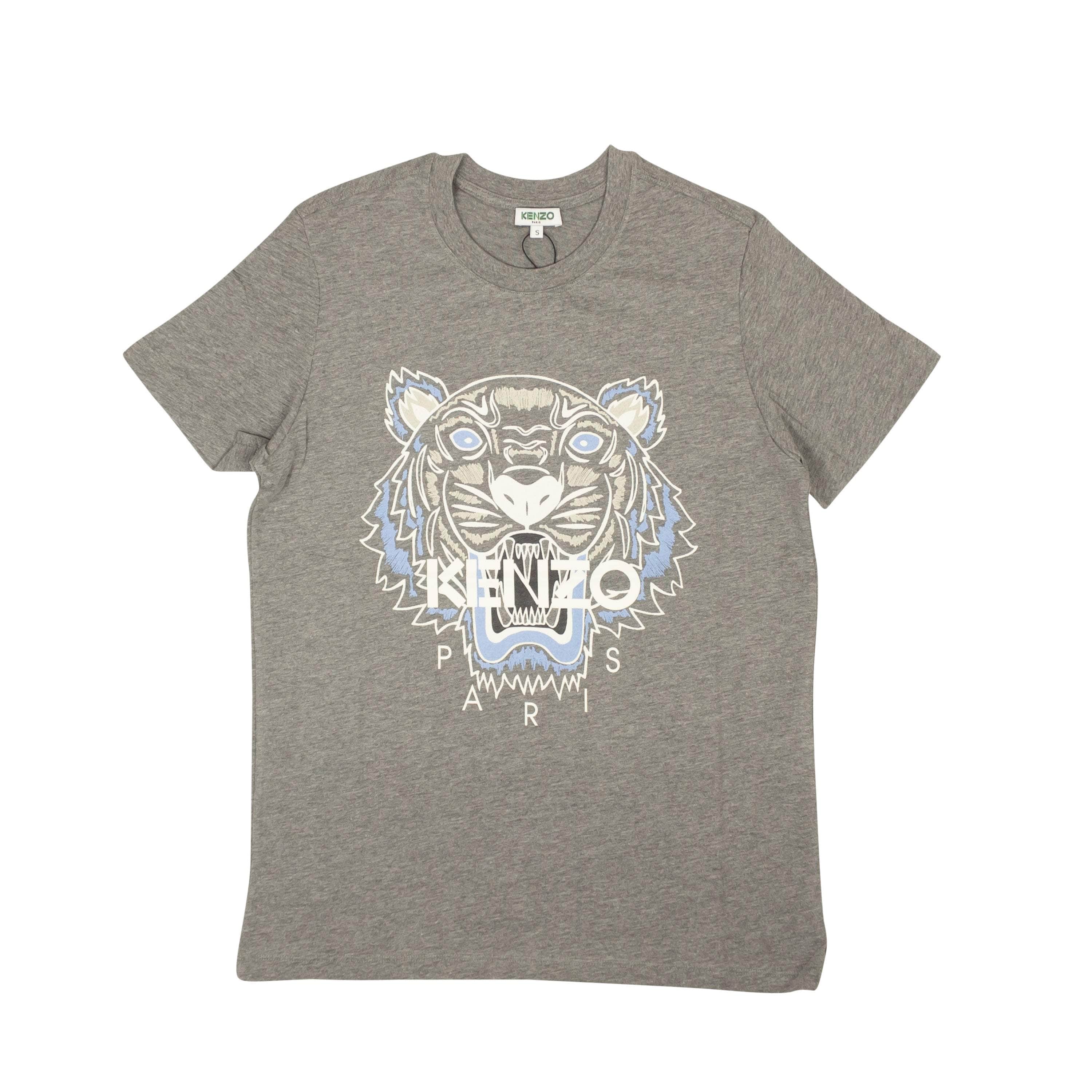 Kenzo Paris channelenable-all, chicmi, couponcollection, gender-mens, kenzo-paris, main-clothing, mens-shoes, size-l, size-m, size-s, size-xl, under-250 Grey Classic Tiger Short Sleeve T-Shirt