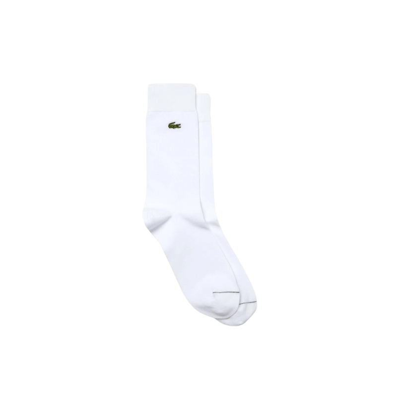 Lacoste Apparel 6 / White Lacoste Embroidered Crocodile Cotton Blend Socks - Men's RA7805-001-AC.AC.I6