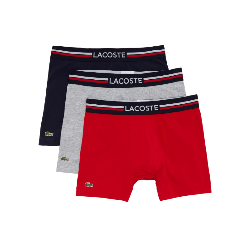 Lacoste Apparel Lacoste Long Cotton Boxer Brief 3-Pack - Men's