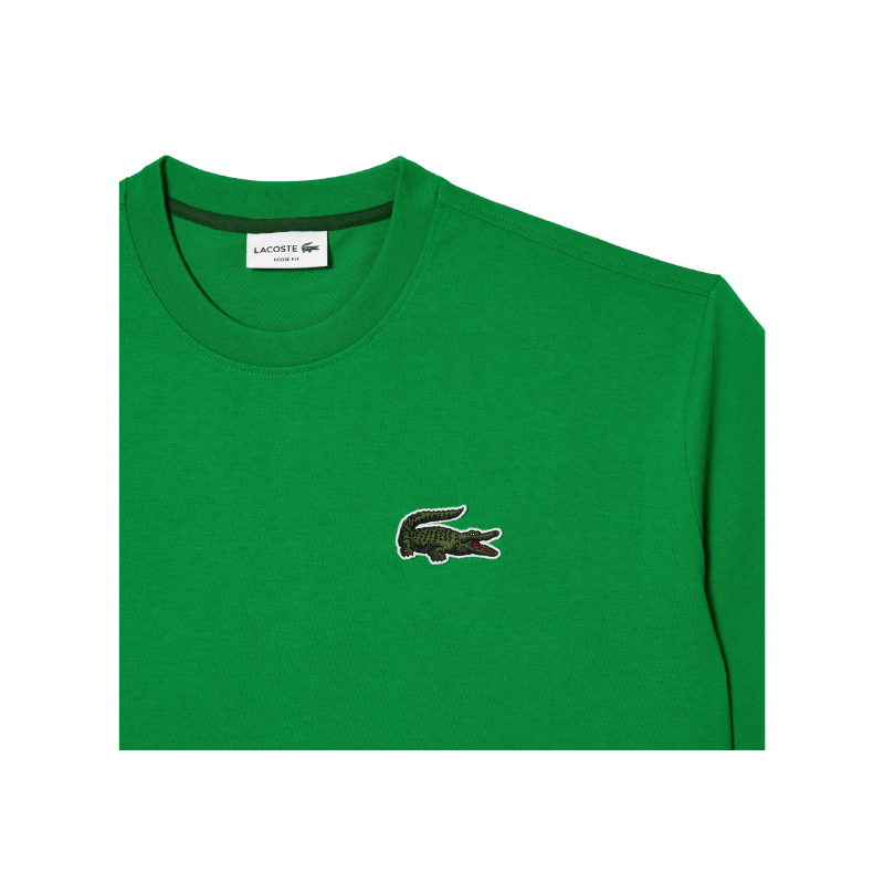 Lacoste Men's Loose-Fit Crocodile Logo T-Shirt White