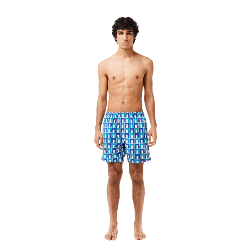 Lacoste Apparel Lacoste Patterned Swim Trunks - Men's