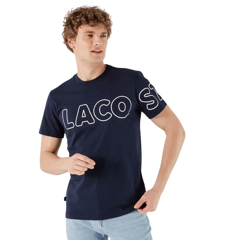 Lacoste Apparel Lacoste Regular Fit Crew Neck Printed T-Shirt - Men's