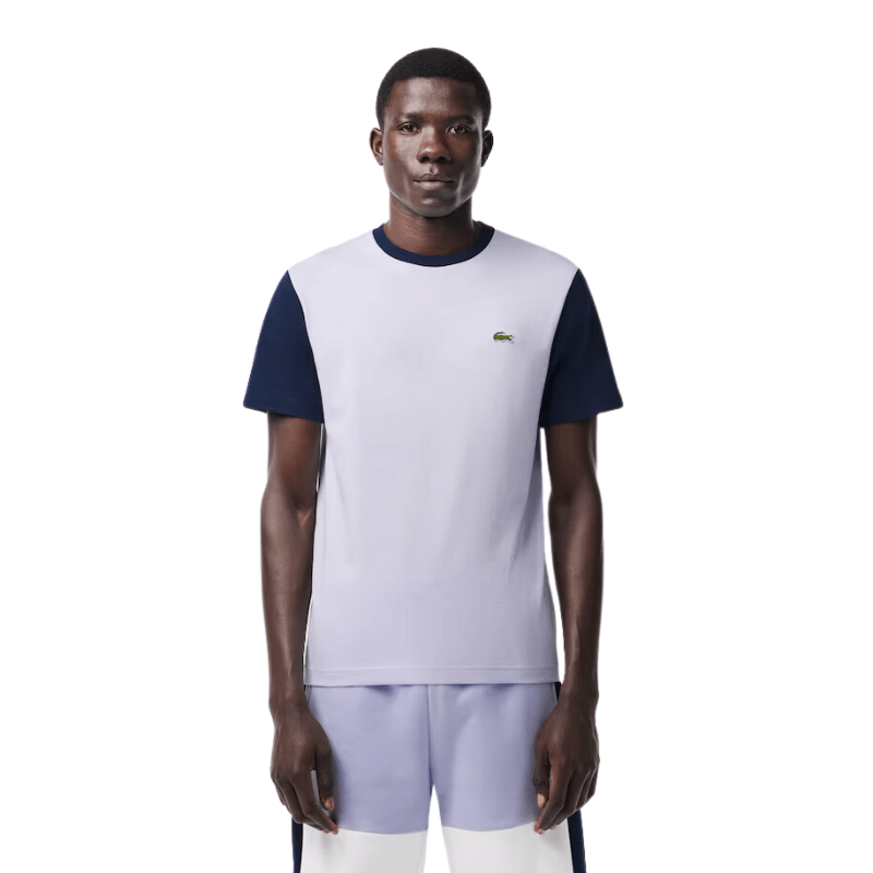 Lacoste Apparel Lacoste Regular Fit Crew Printed Colorblock Jersey T-Shirt - Men's