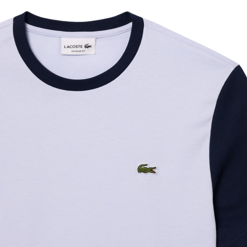 Lacoste Apparel Lacoste Regular Fit Crew Printed Colorblock Jersey T-Shirt - Men's