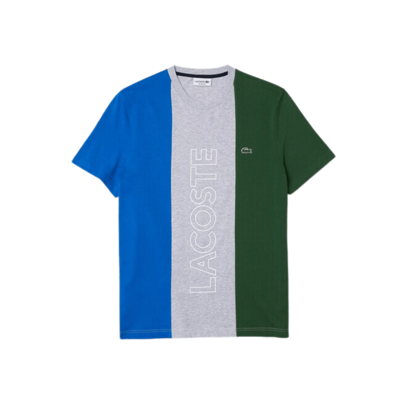 Lacoste Apparel Lacoste Regular Fit Crew Printed Colorblock Jersey T-Shirt - Men's