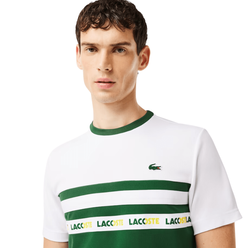 Lacoste Apparel Lacoste Ultra-Dry Logo Stripe Pique Tennis T-Shirt - Men's