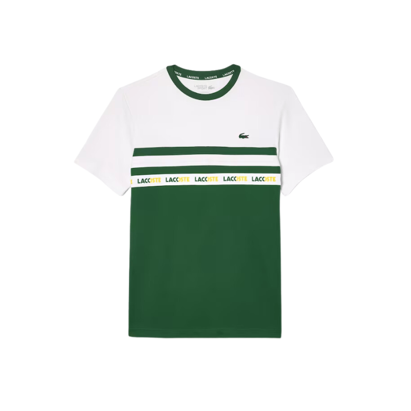 Lacoste Apparel Lacoste Ultra-Dry Logo Stripe Pique Tennis T-Shirt - Men's