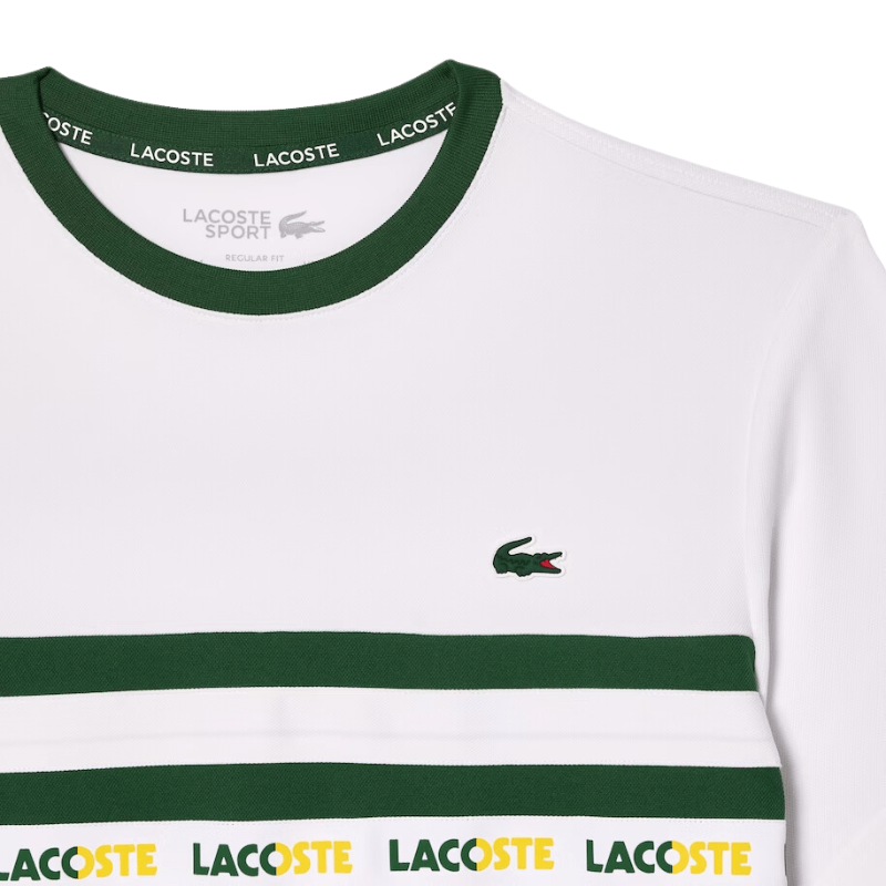 Lacoste Apparel Lacoste Ultra-Dry Logo Stripe Pique Tennis T-Shirt - Men's