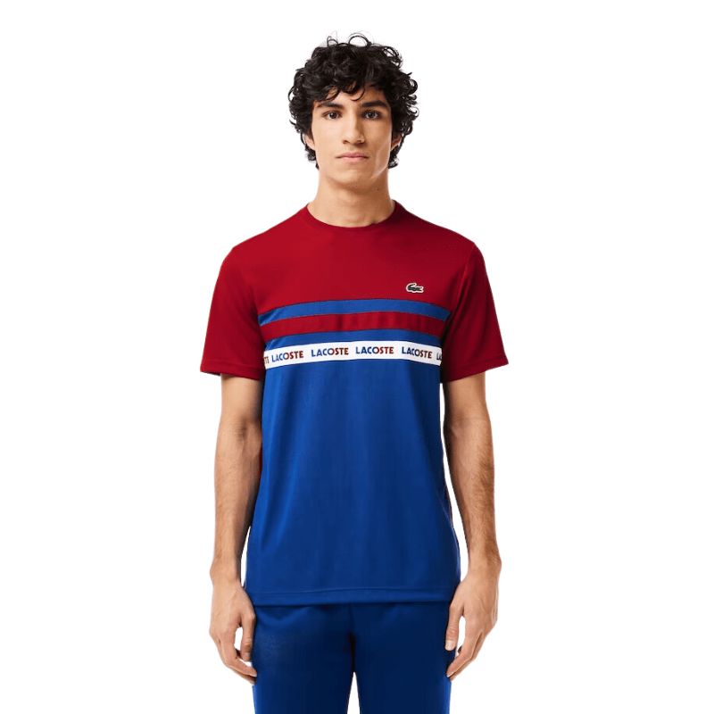 Lacoste Apparel Lacoste Ultra-Dry Logo Stripe Pique Tennis T-Shirt - Men's