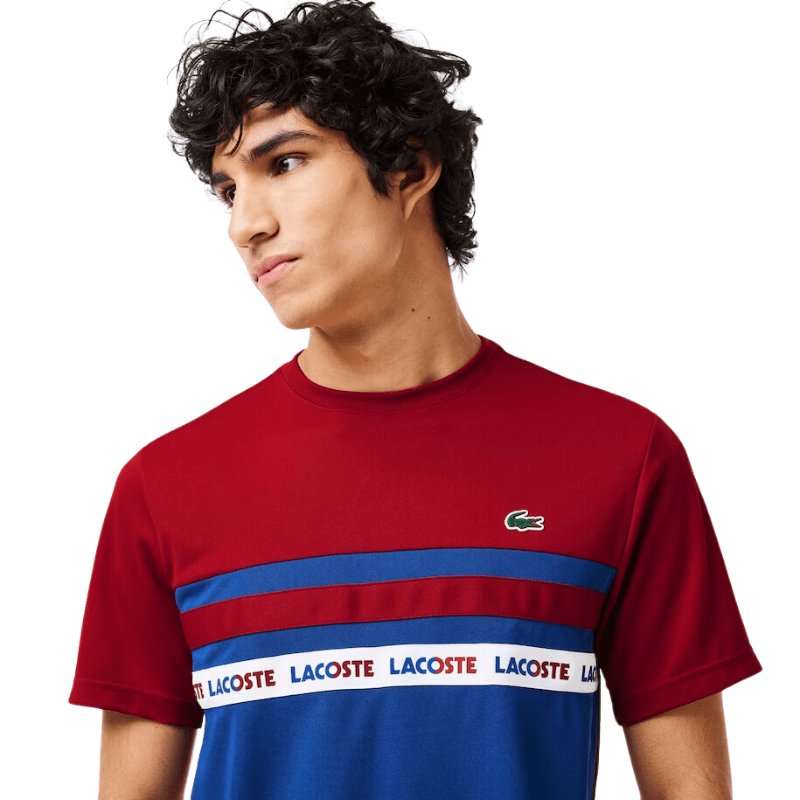 Lacoste Apparel Lacoste Ultra-Dry Logo Stripe Pique Tennis T-Shirt - Men's