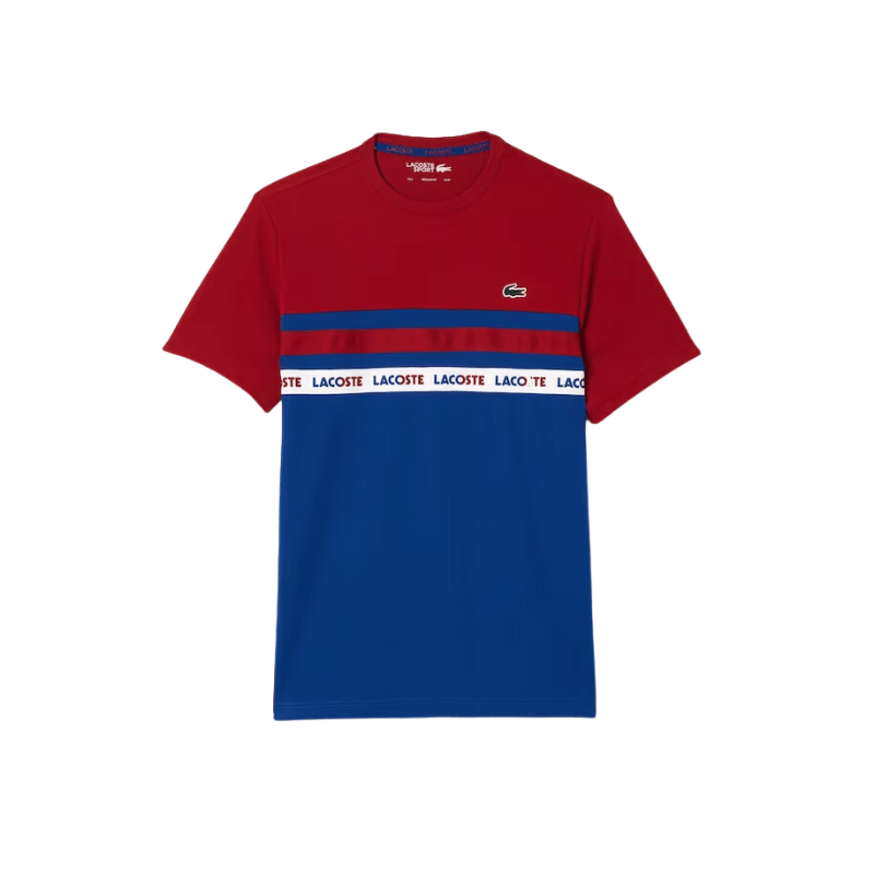 Lacoste Apparel Lacoste Ultra-Dry Logo Stripe Pique Tennis T-Shirt - Men's