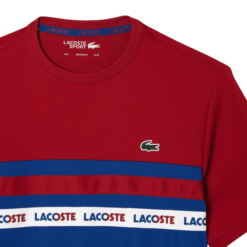 Lacoste Apparel Lacoste Ultra-Dry Logo Stripe Pique Tennis T-Shirt - Men's