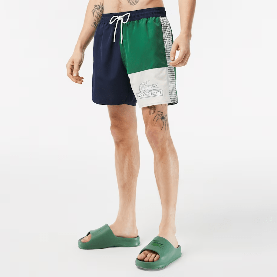 Men's Recycled Polyester Colorblock Swim Trunks