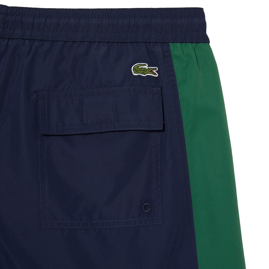 Lacoste APPAREL Men’s Recycled Polyester Colorblock Swim Trunks