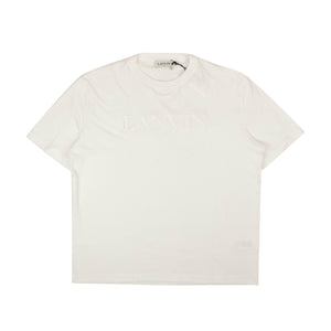 Lanvin 250-500, channelenable-all, chicmi, couponcollection, gender-mens, main-clothing, mens-shoes, size-xl XL White Cotton Embroidered Logo Short Sleeve T-Shirt LNV-XTSH-0007/XL LNV-XTSH-0007/XL