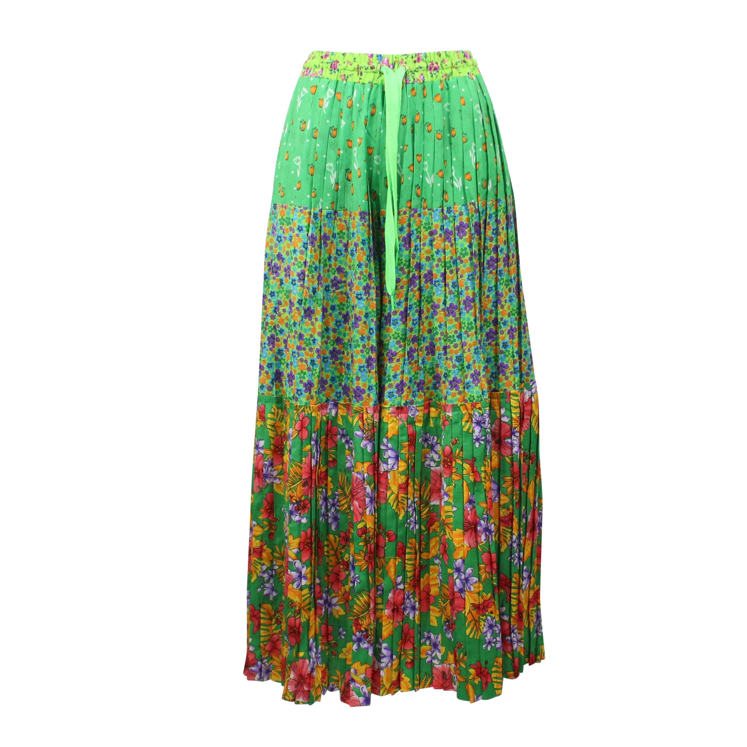 LE JESUS 95-LEJ-1003/4 NWT LE JESUS GREEN LE JESUS PLEATED PATTERN MIX PALATZO Size 4 $340 95-LEJ-1003/4