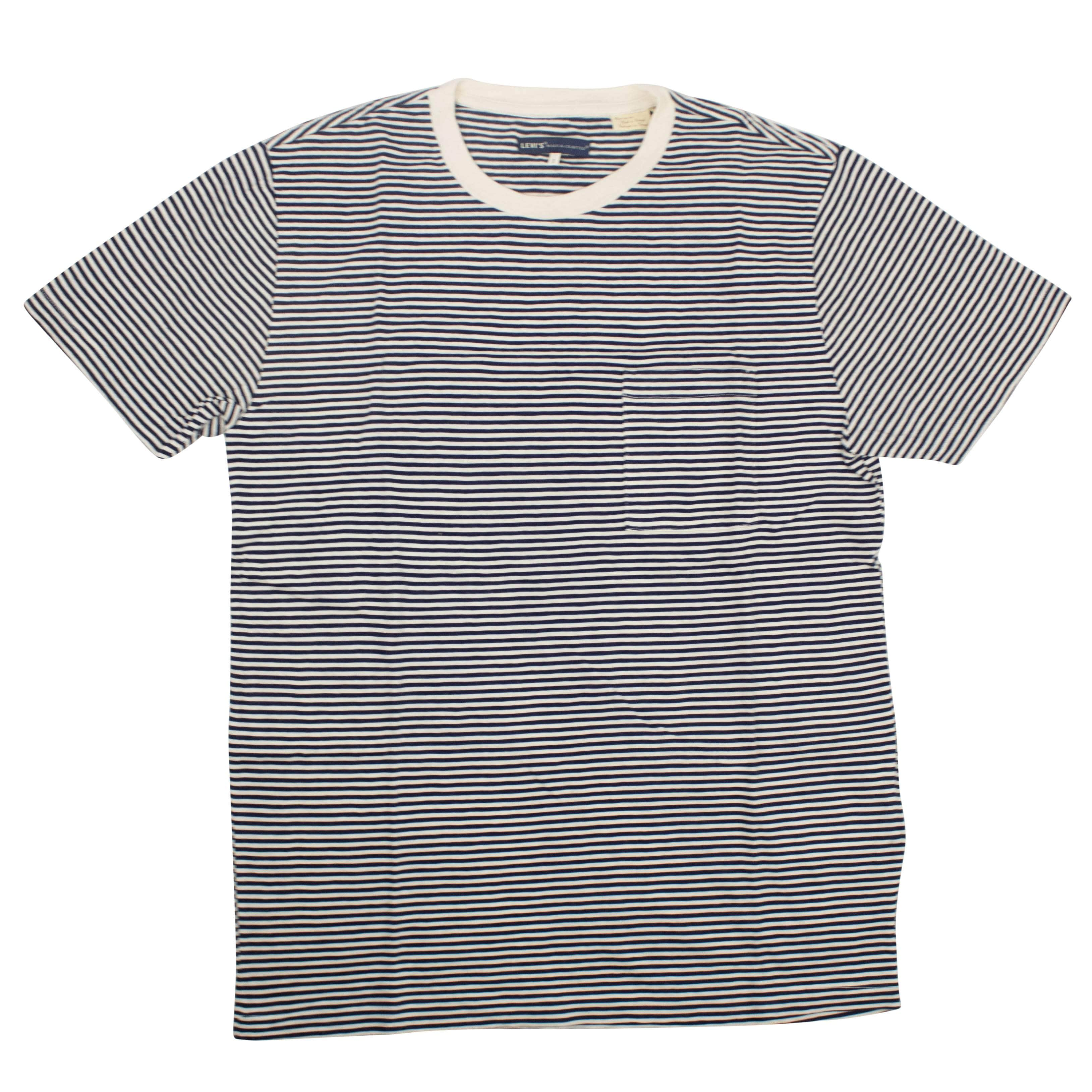 Levi's 95-LMC-1003/1 NWT LEVI'S MADE & CRAFTED Navy & White Striped Pocket T-Shirt Size 1 $98 95-LMC-1003/1