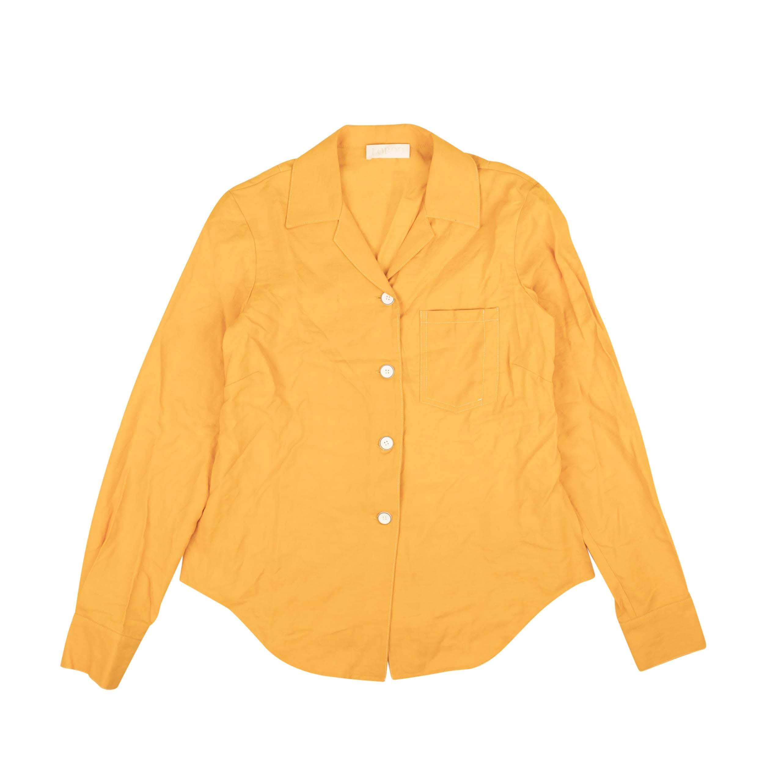 Lorod 95-LRD-1004/M NWT LOROD Marigold Long Sleeve Bowling Shirt Size M $475 95-LRD-1004/M