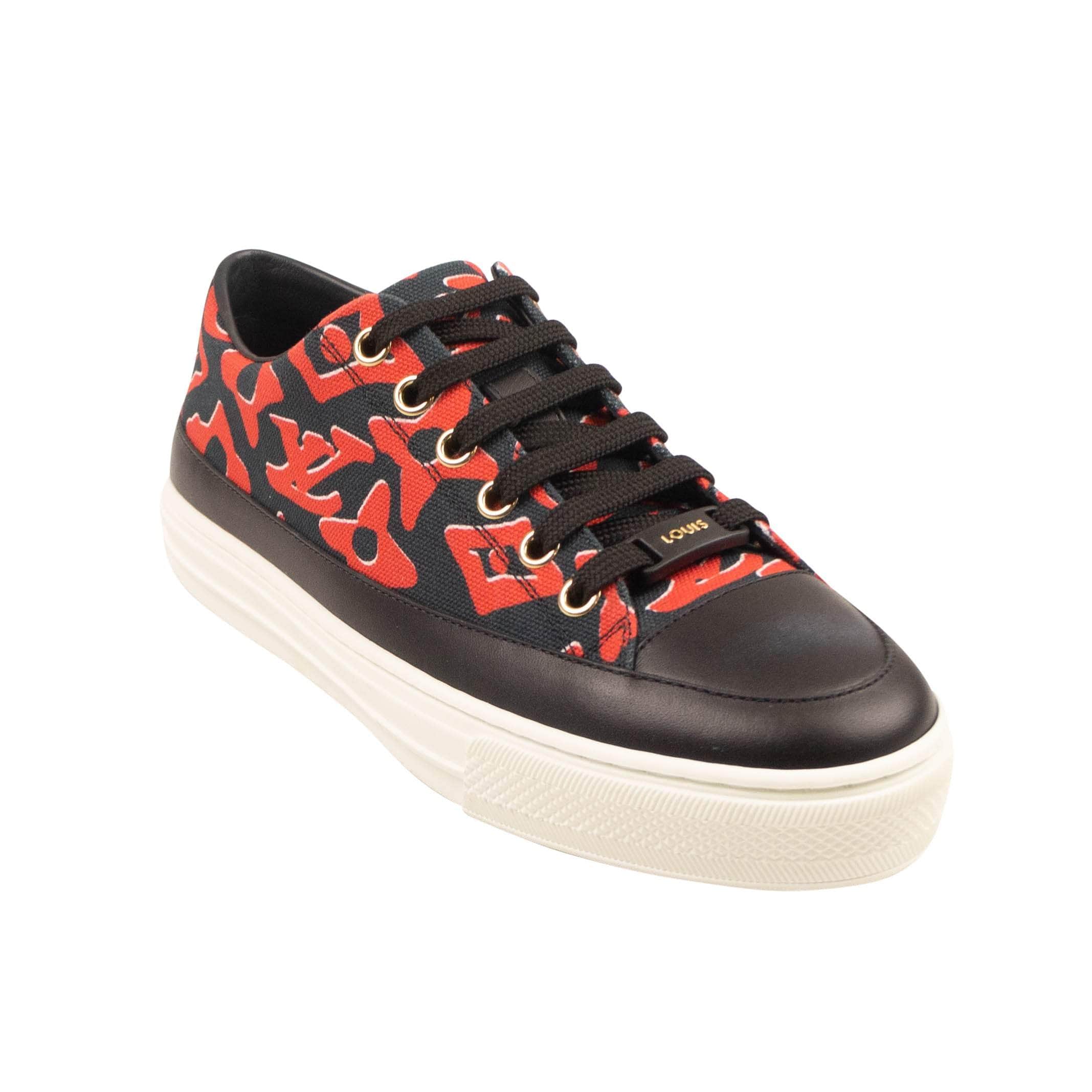 Louis Vuitton 250-500, channelenable-all, chicmi, couponcollection, gender-womens, main-shoes, size-34-5, SPO, stadiumgoods 34.5 Black And Red Stellar Low Top Sneakers 95-LVT-2085/34.5 95-LVT-2085/34.5