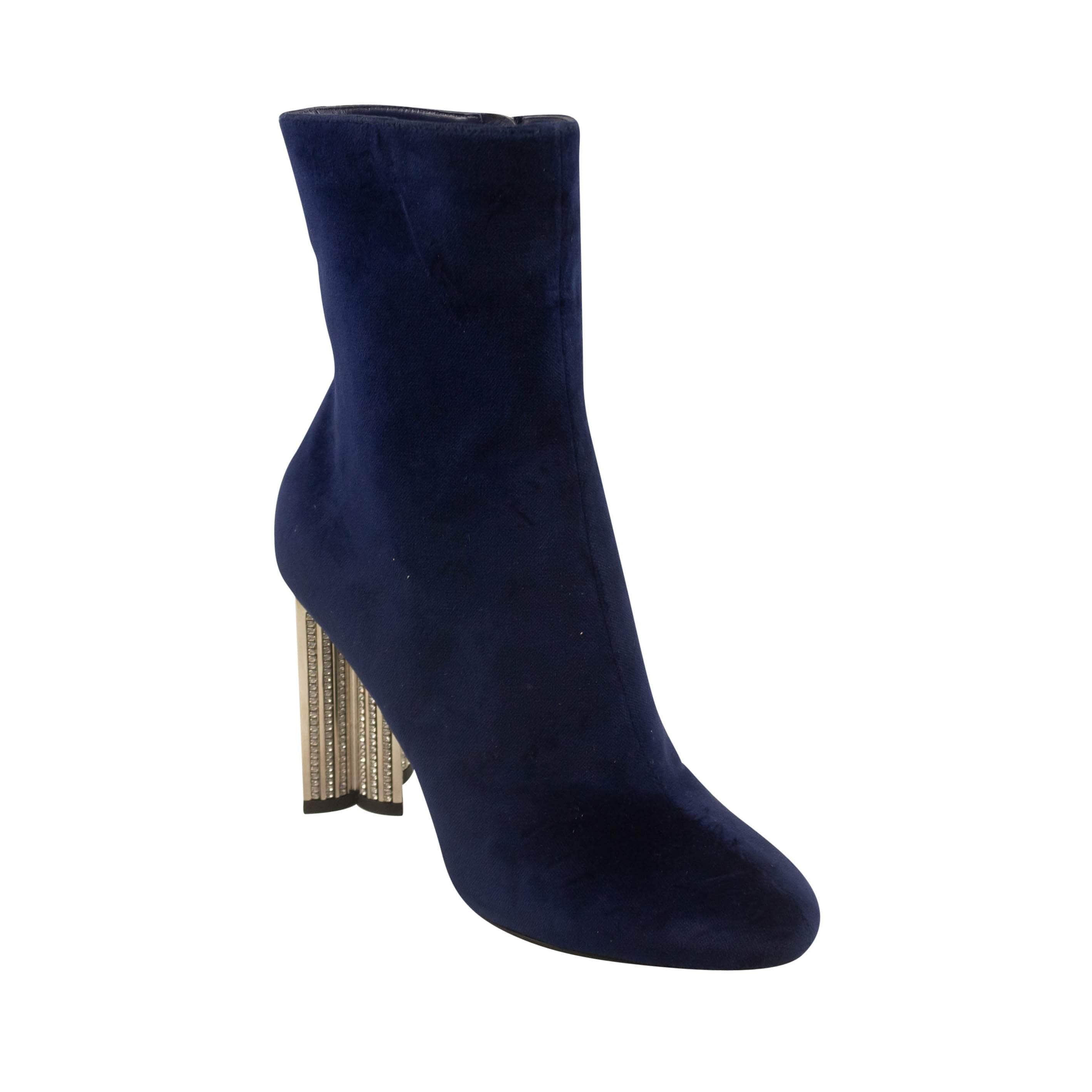 Louis Vuitton 750-1000, channelenable-all, chicmi, couponcollection, gender-womens, main-shoes, size-37, SPO, stadiumgoods, womens-ankle-boots 37 Blue Silhouette Rhinestone Heel Ankle Boots 95-LVT-2025/37 95-LVT-2025/37