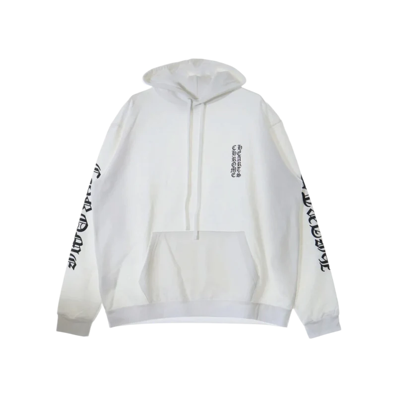 Chrome Hearts 'Vertical Logo Silver Foil' White Hoodie
