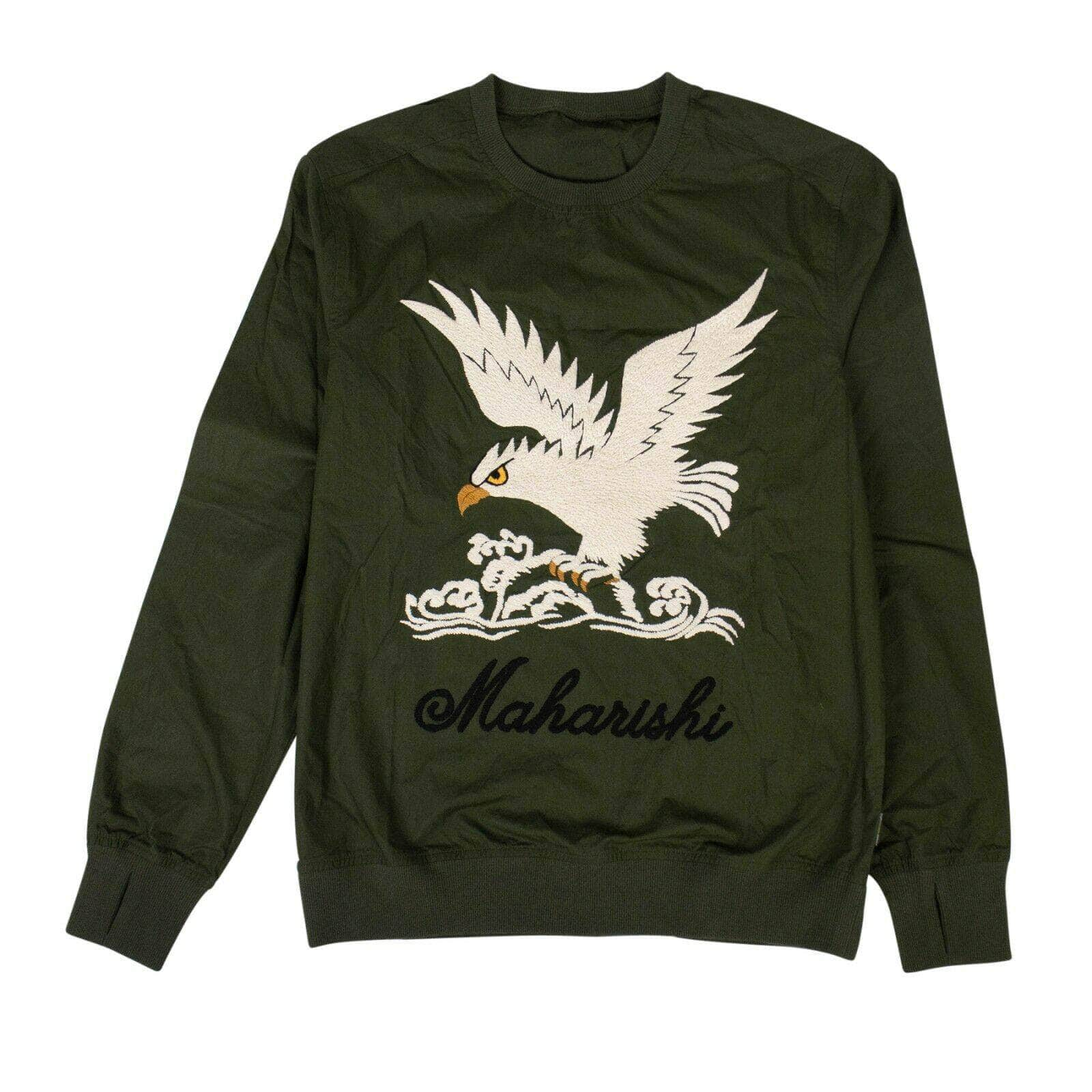 Maharishi 80ST-MR-1169/L NWT MAHARISHI Olive Green Organic Cotton Eagle Woven Track Top Size L $408 80ST-MR-1169/L