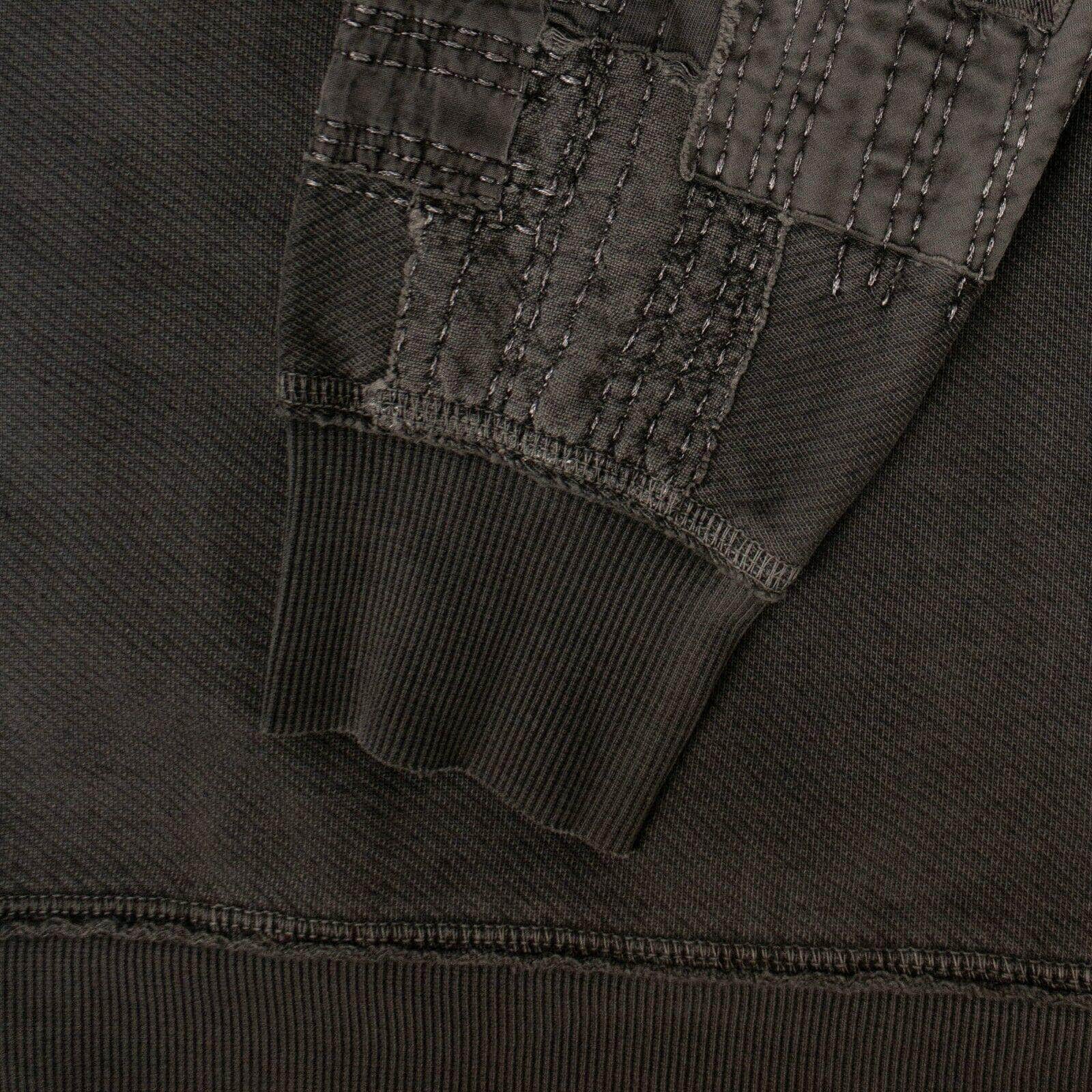 MAHARISHI Men's Sweaters M Organic Cotton Boro Crew Sweater - Black 80ST-MR-1174/M 80ST-MR-1174/M