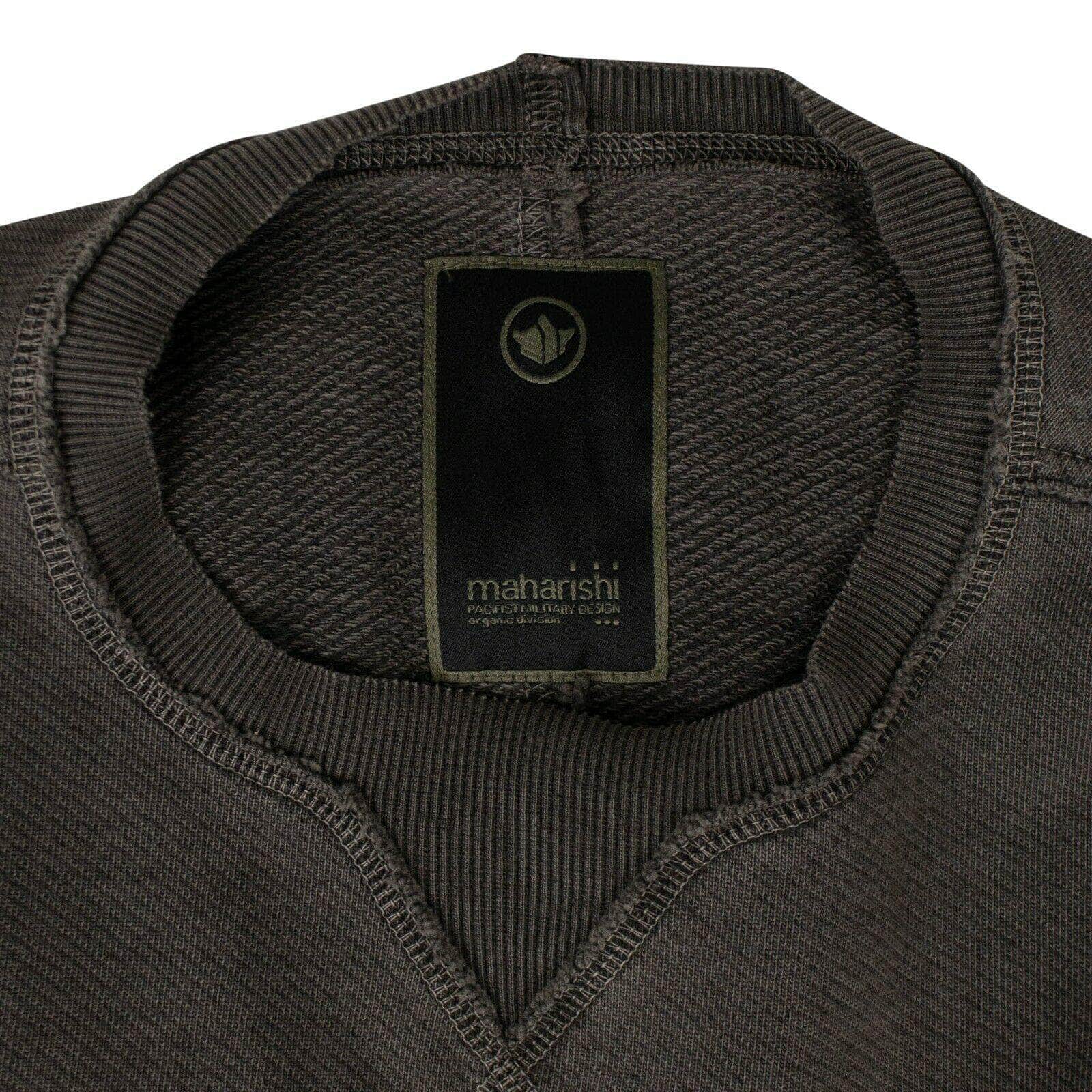 MAHARISHI Men's Sweaters M Organic Cotton Boro Crew Sweater - Black 80ST-MR-1174/M 80ST-MR-1174/M