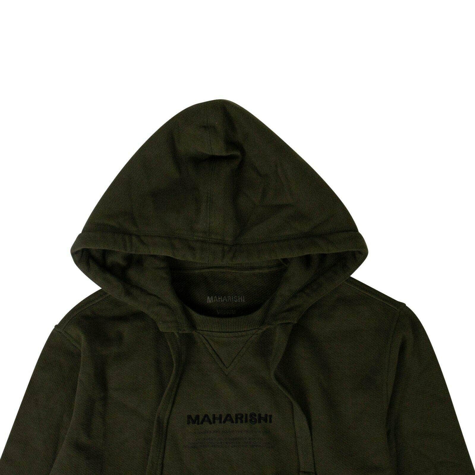 MAHARISHI Men's Sweatshirts S Organic Cotton Miltype Hooded Sweatshirt - Olive Green 80ST-MR-1179/S 80ST-MR-1179/S