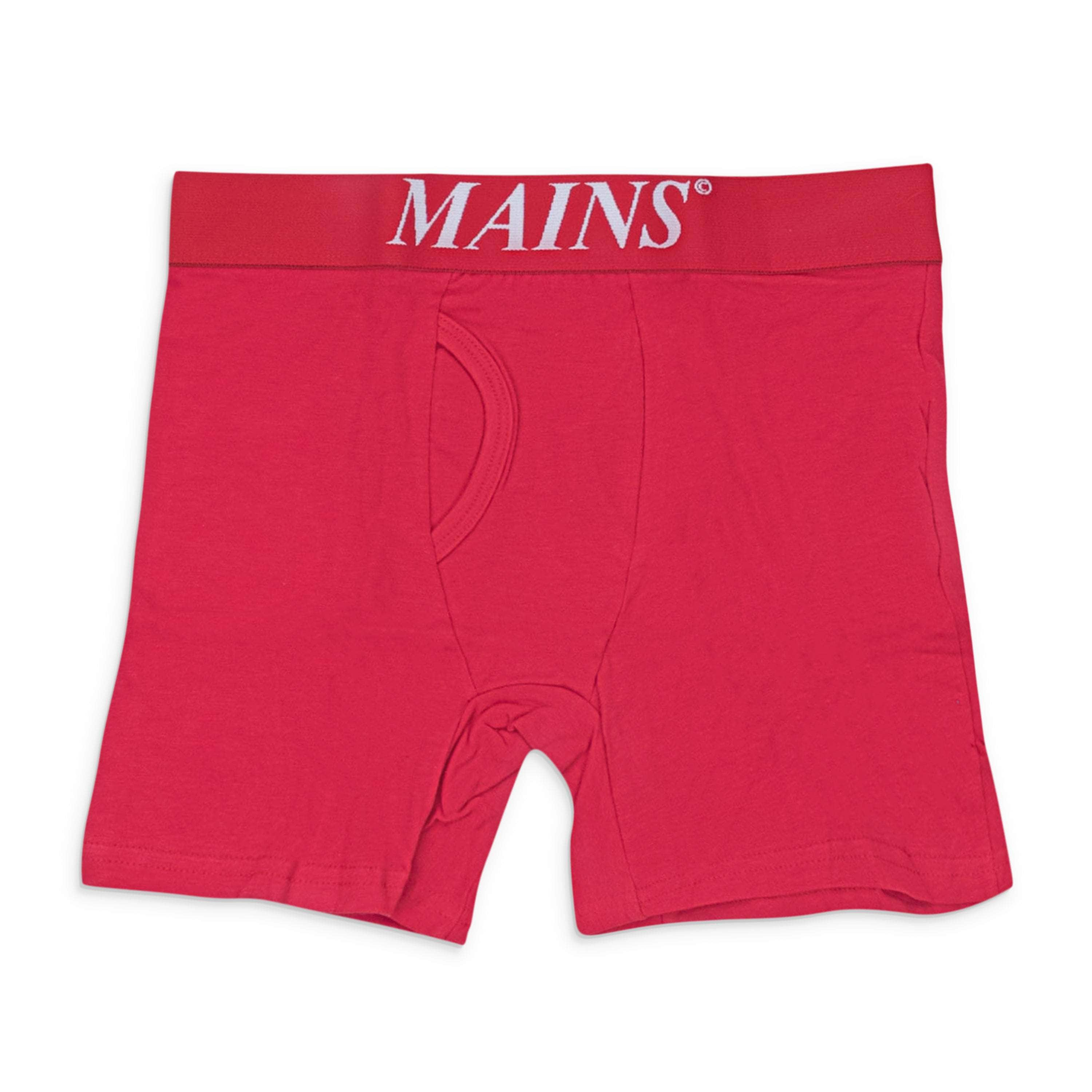 Mains MNS-XACC-0002/M MNS-XACC-0002/M BO01RED_REDWHITELOGO Red Mains Logo Boxers Size M MNS-XACC-0002/M