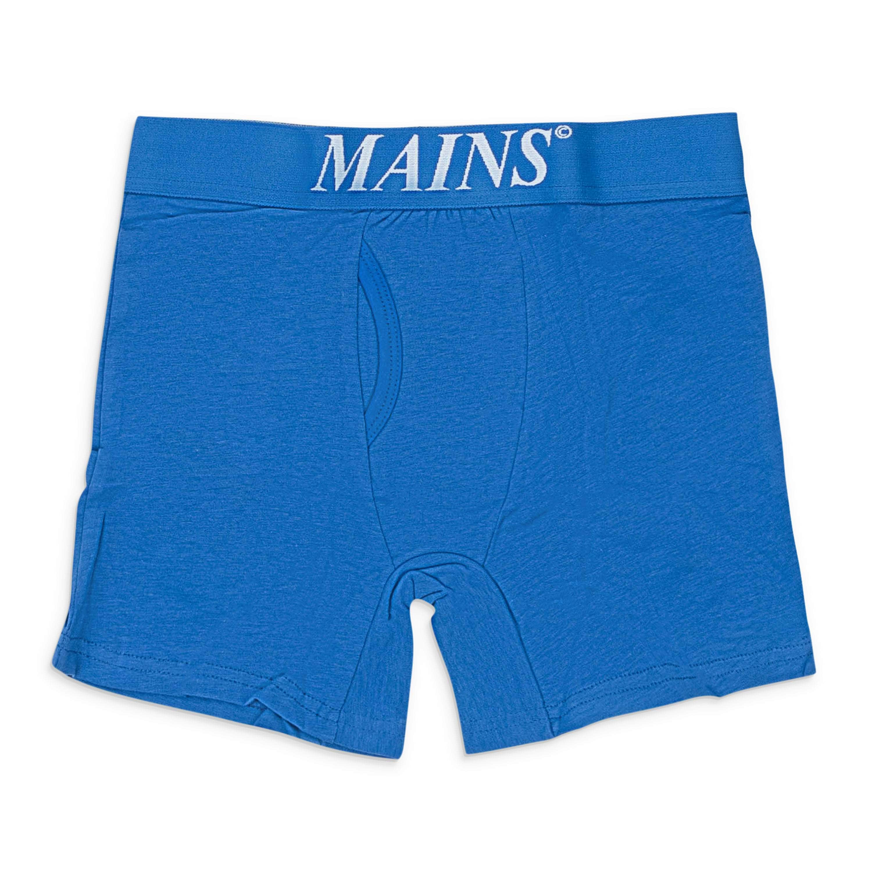 Mains MNS-XACC-0003/M MNS-XACC-0003/M BO01BLU_BLUEWHITELOGO Blue Mains Logo Boxers Size M MNS-XACC-0003/M