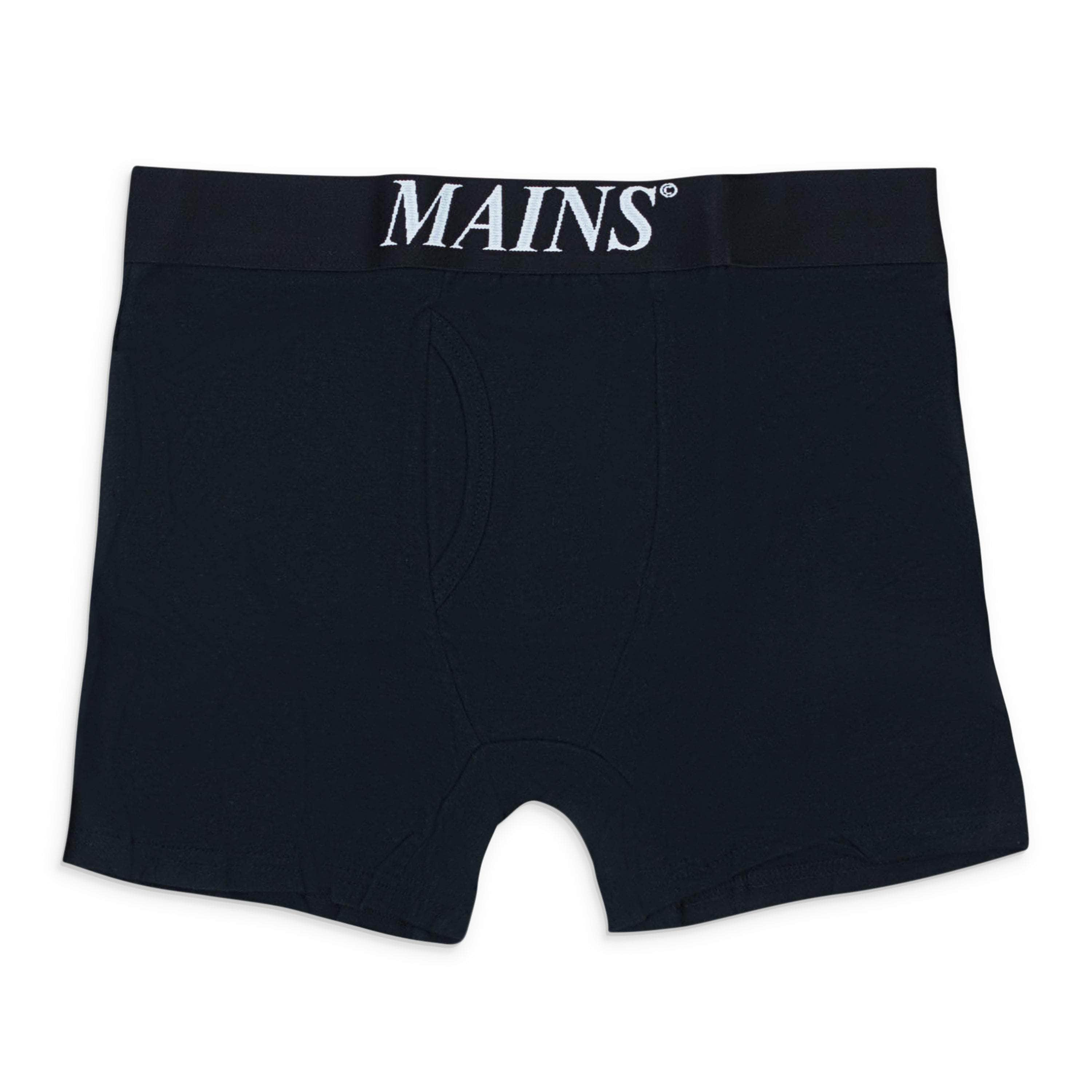 Mains MNS-XACC-0004/L MNS-XACC-0004/L BO01BLK_BLACKWHITELOGO Black Mains Logo Boxers Size L MNS-XACC-0004/L