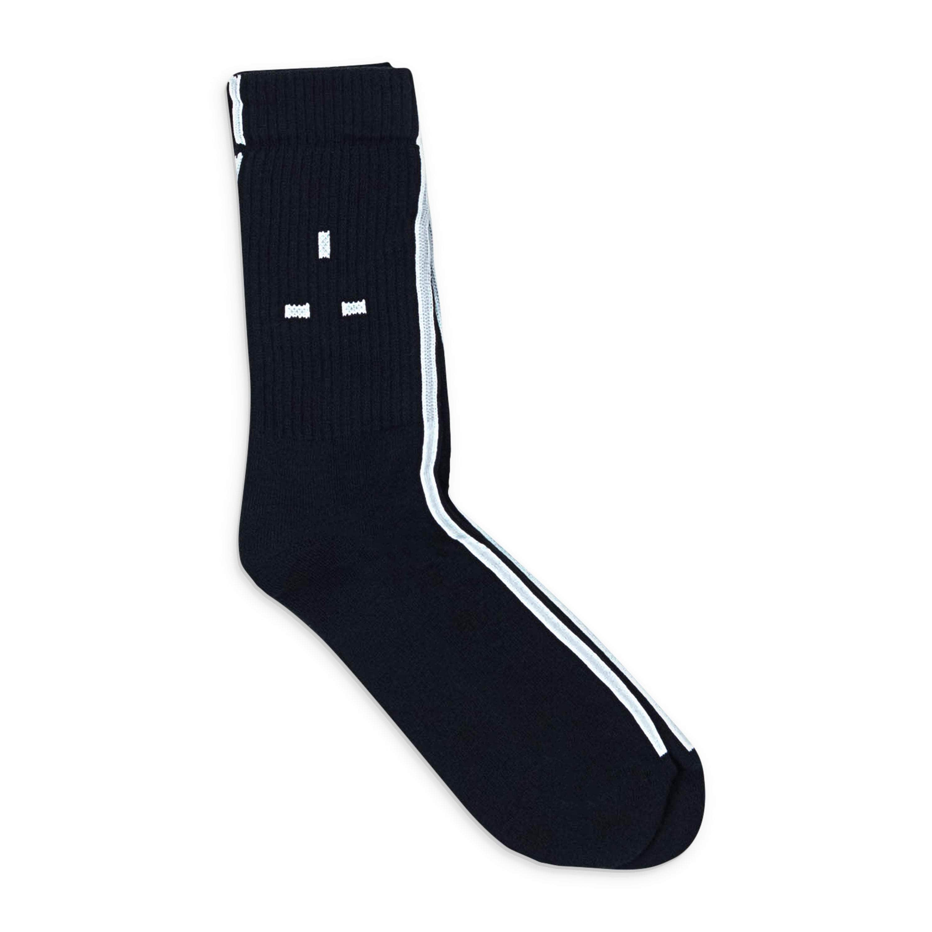 Mains MNS-XACC-0005/L MNS-XACC-0005/L SO01BLK_BLACKWHITELOGO Black/White Mains Logo Socks Size L MNS-XACC-0005/L