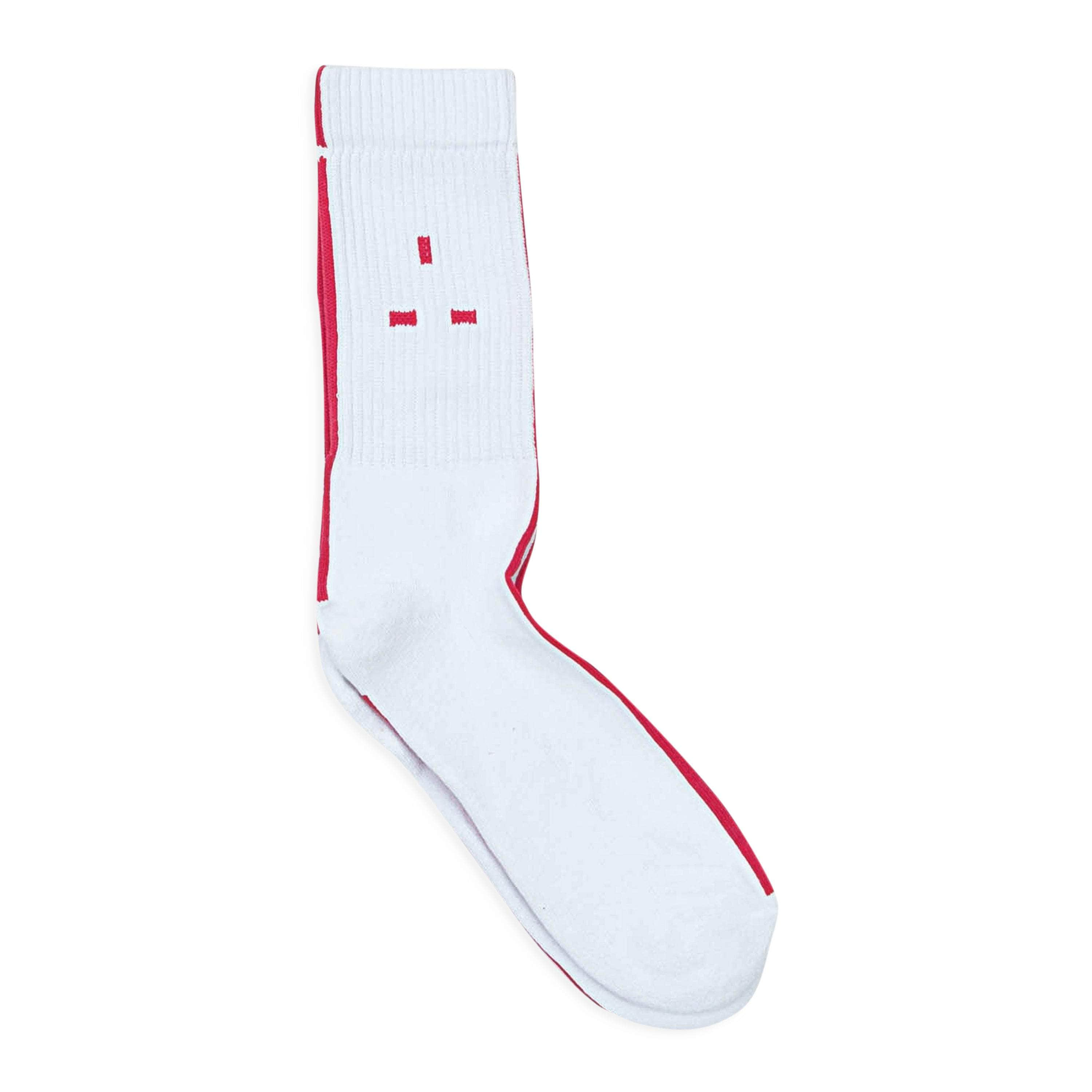 Mains MNS-XACC-0006/L MNS-XACC-0006/L SO01WHR_WHITEREDLOGO White/Red Mains Logo Socks Size L MNS-XACC-0006/L