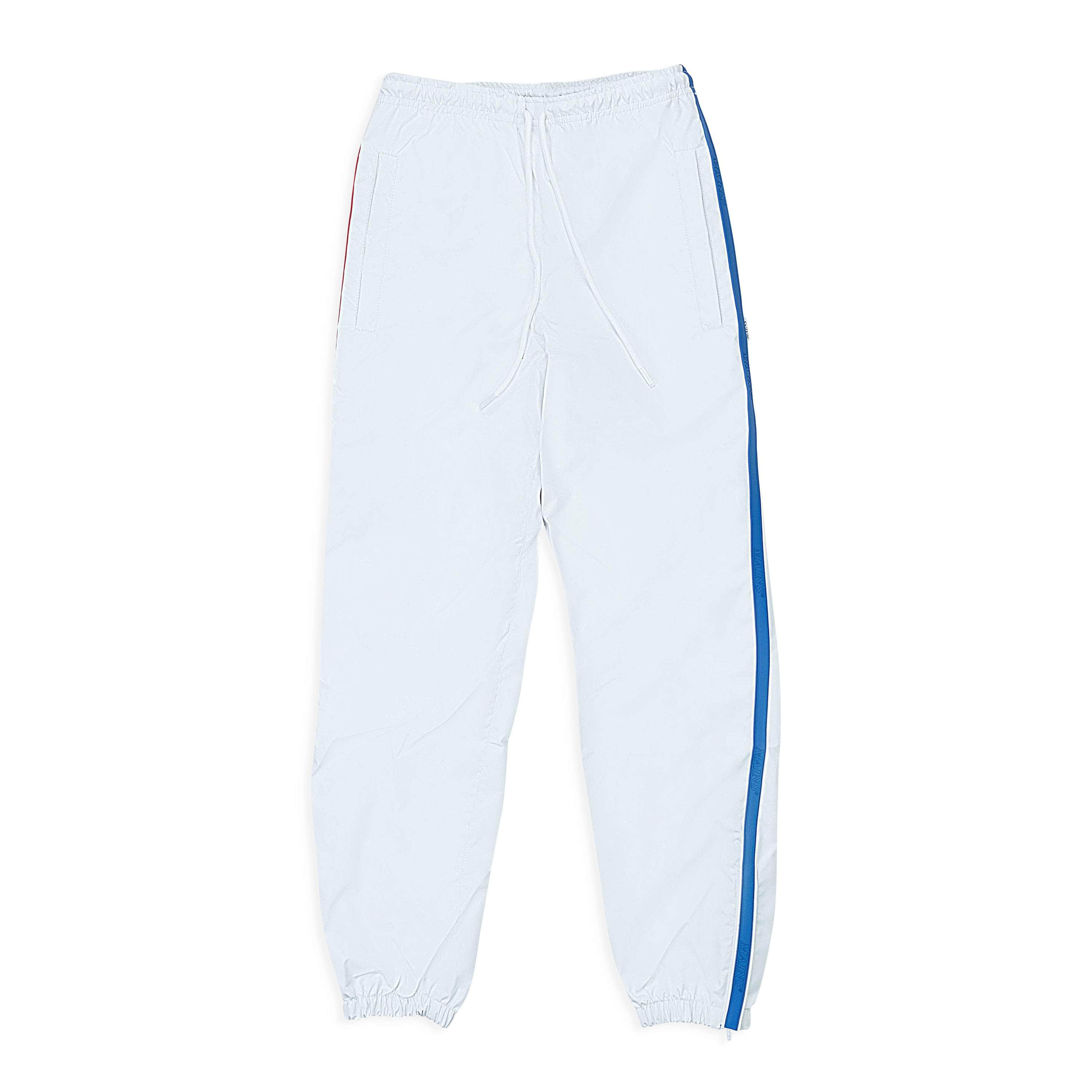 Mains MNS-XBTM-0001/L MNS-XBTM-0001/L BT01WHT_WHITE White/Blue Mains Side Stripe Track Pants Size L MNS-XBTM-0001/L