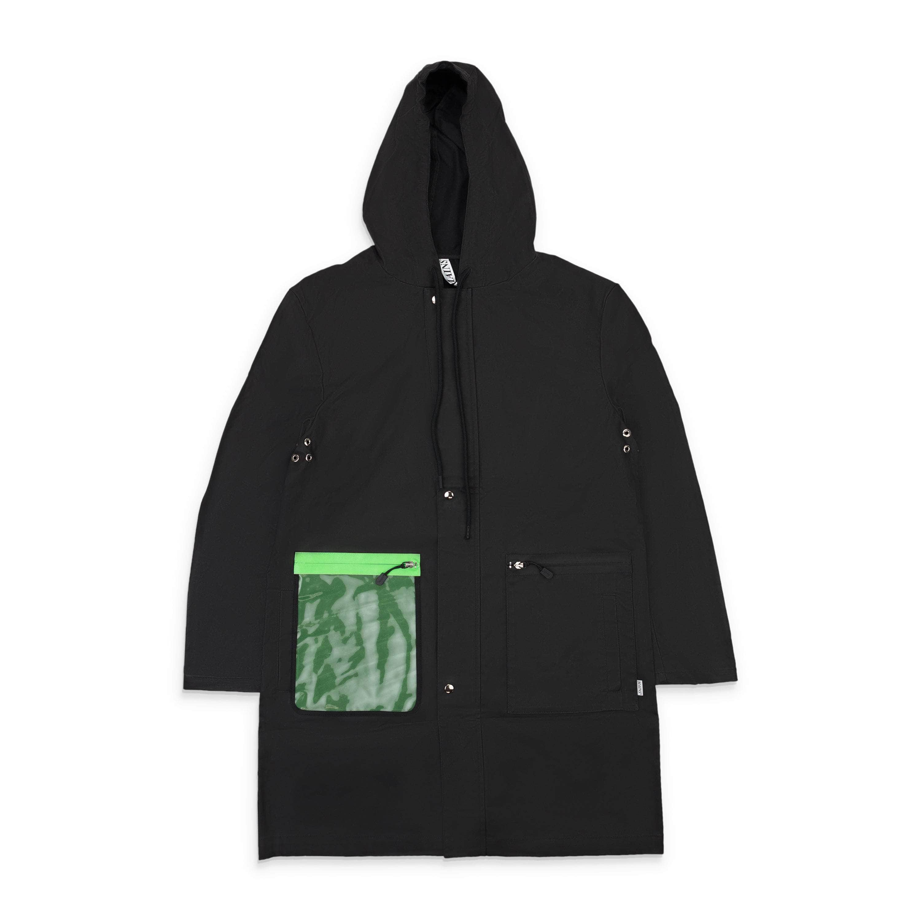 Mains MNS-XOTW-0003/L MNS-XOTW-0003/L MA03CO01_BLK Black/Green Mains Contrast Pocket Jacket Size L MNS-XOTW-0003/L