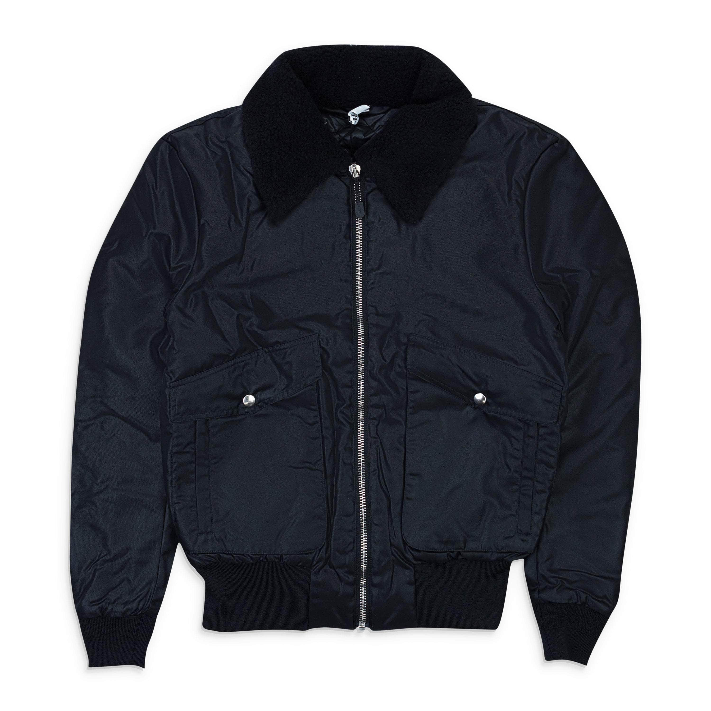 Mains MNS-XOTW-0005/S MNS-XOTW-0005/S MA03JA02_BLK Black Mains Collared Bomber Jacket Size S MNS-XOTW-0005/S