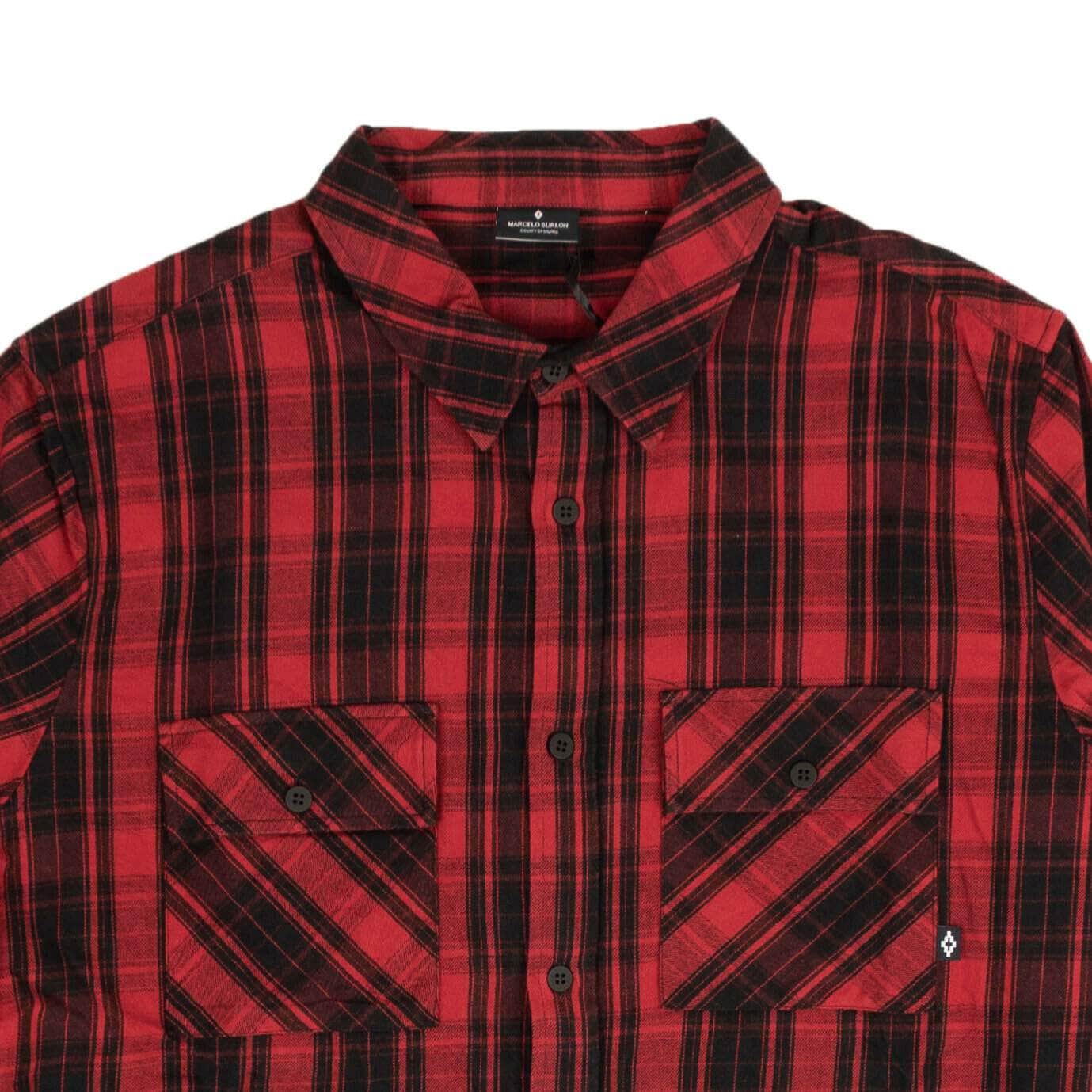 Marcelo Burlon 250-500, channelenable-all, chicmi, couponcollection, gender-mens, main-clothing, marcelo-burlon, mens-shoes, size-m, size-s S Red And Black Plaid Button Down Shirt 82NGG-MB-1310/S 82NGG-MB-1310/S