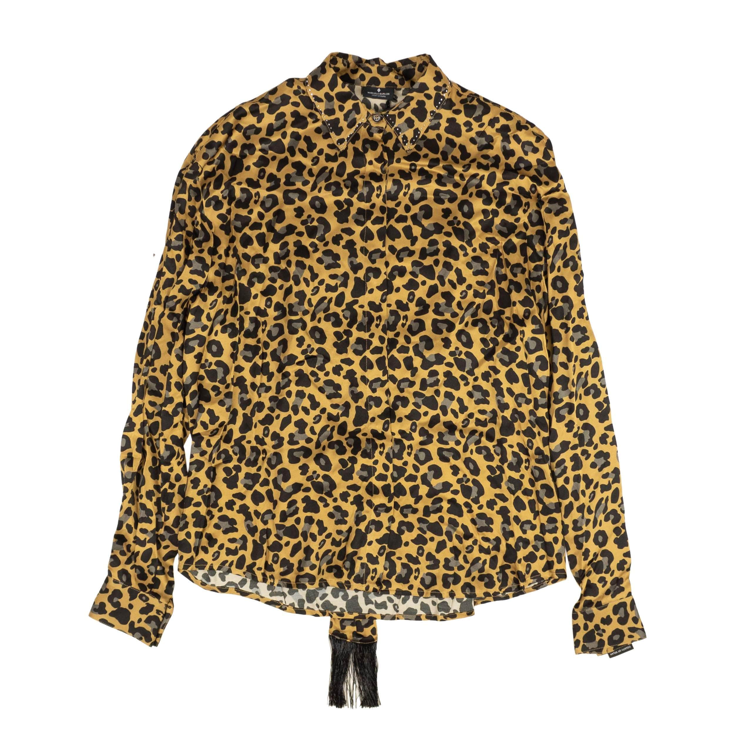 Marcelo Burlon 250-500, channelenable-all, chicmi, couponcollection, gender-womens, main-clothing, marcelo-burlon, size-m, size-s, uncategorized Brown Leopard Print Button Down Shirt