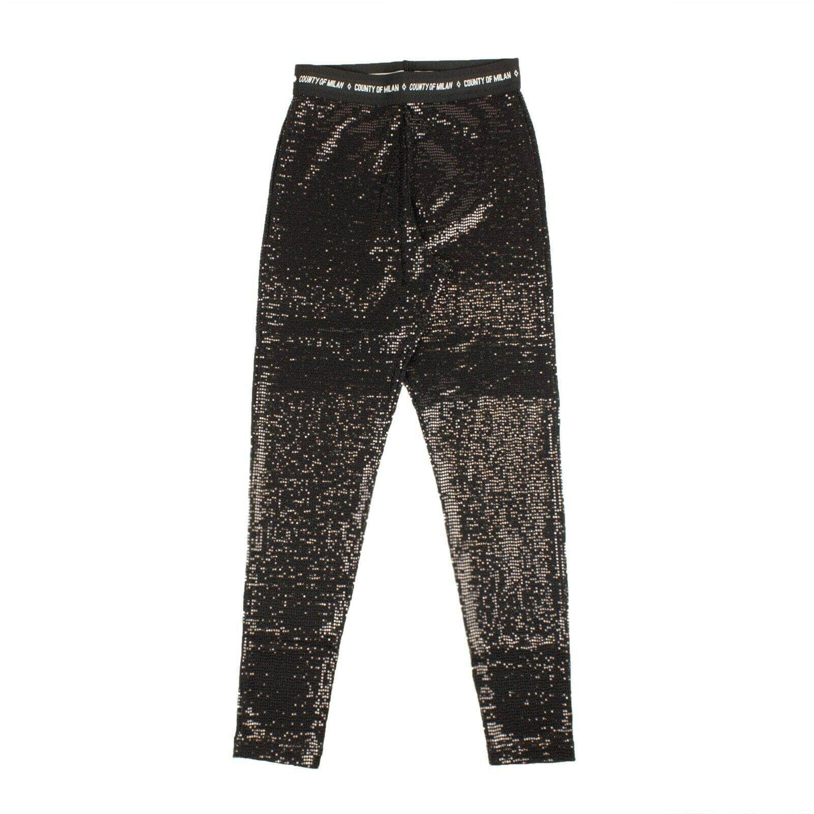 Marcelo Burlon 250-500, channelenable-all, chicmi, couponcollection, gender-womens, main-clothing, marcelo-burlon, size-s, uncategorized S Black And Brown Sequin Logo Leggings 82NGG-MB-1202/S 82NGG-MB-1202/S