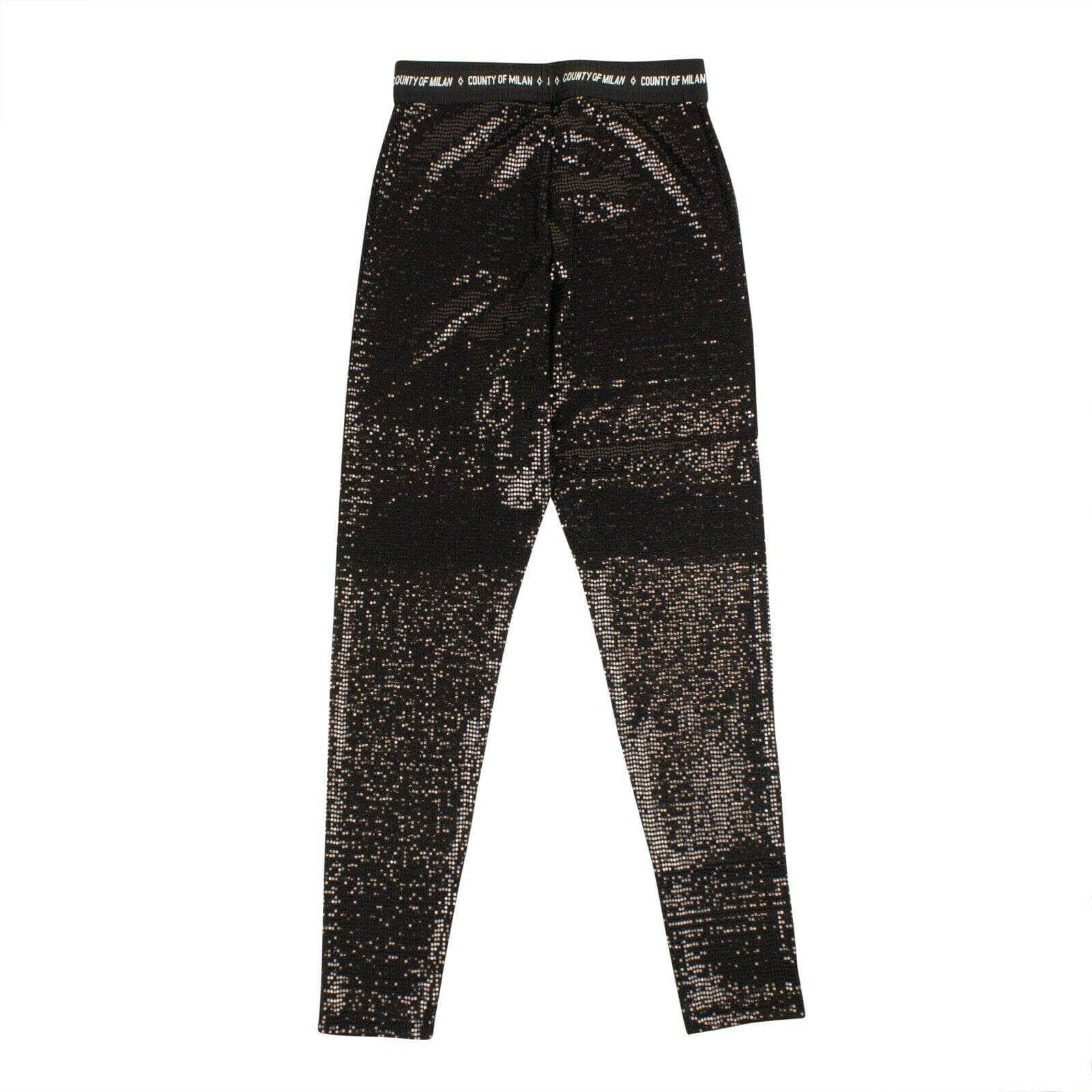 Marcelo Burlon 250-500, channelenable-all, chicmi, couponcollection, gender-womens, main-clothing, marcelo-burlon, size-s, uncategorized S Black And Brown Sequin Logo Leggings 82NGG-MB-1202/S 82NGG-MB-1202/S