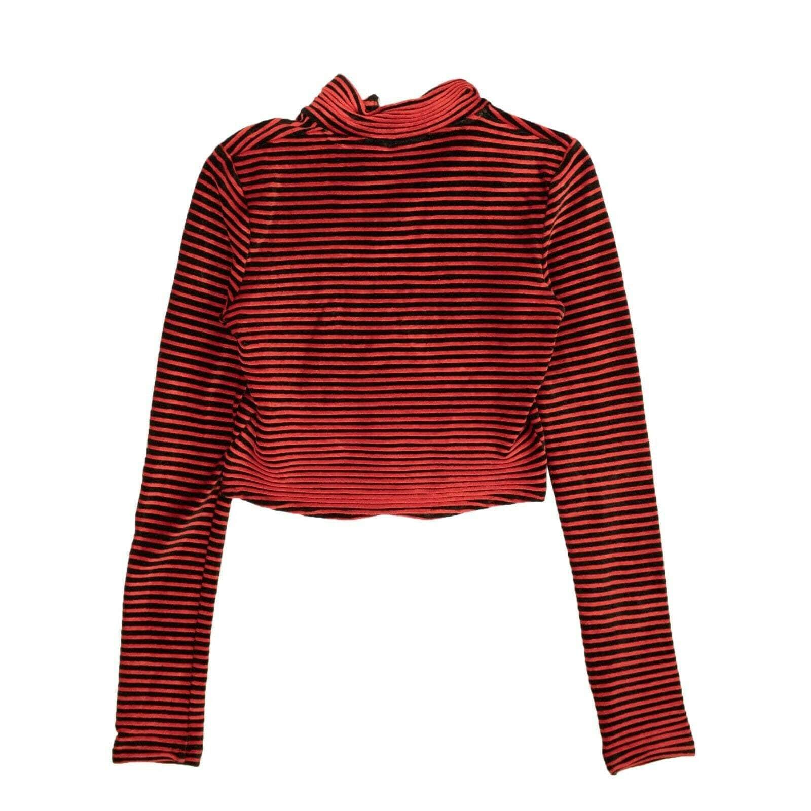 Marcelo Burlon 250-500, channelenable-all, chicmi, couponcollection, gender-womens, main-clothing, marcelo-burlon, size-s, uncategorized S Red And Black Striped Velvet Top 82NGG-MB-1311/S 82NGG-MB-1311/S
