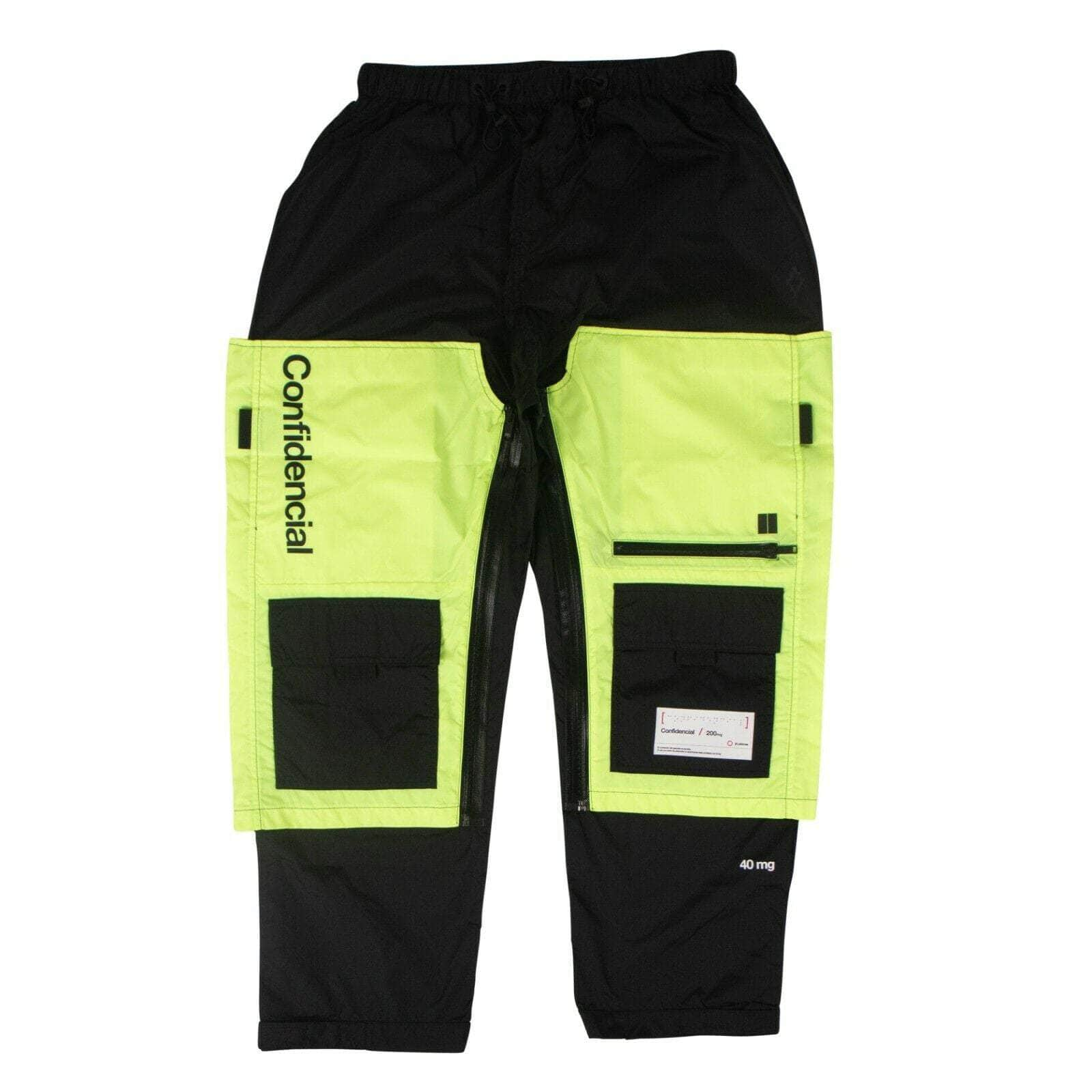 Marcelo Burlon 74NGG-MB-1238/46 NWT MARCELO BURLON Black/Yellow Confidential Panel Pants Size 46 $770 74NGG-MB-1238/46