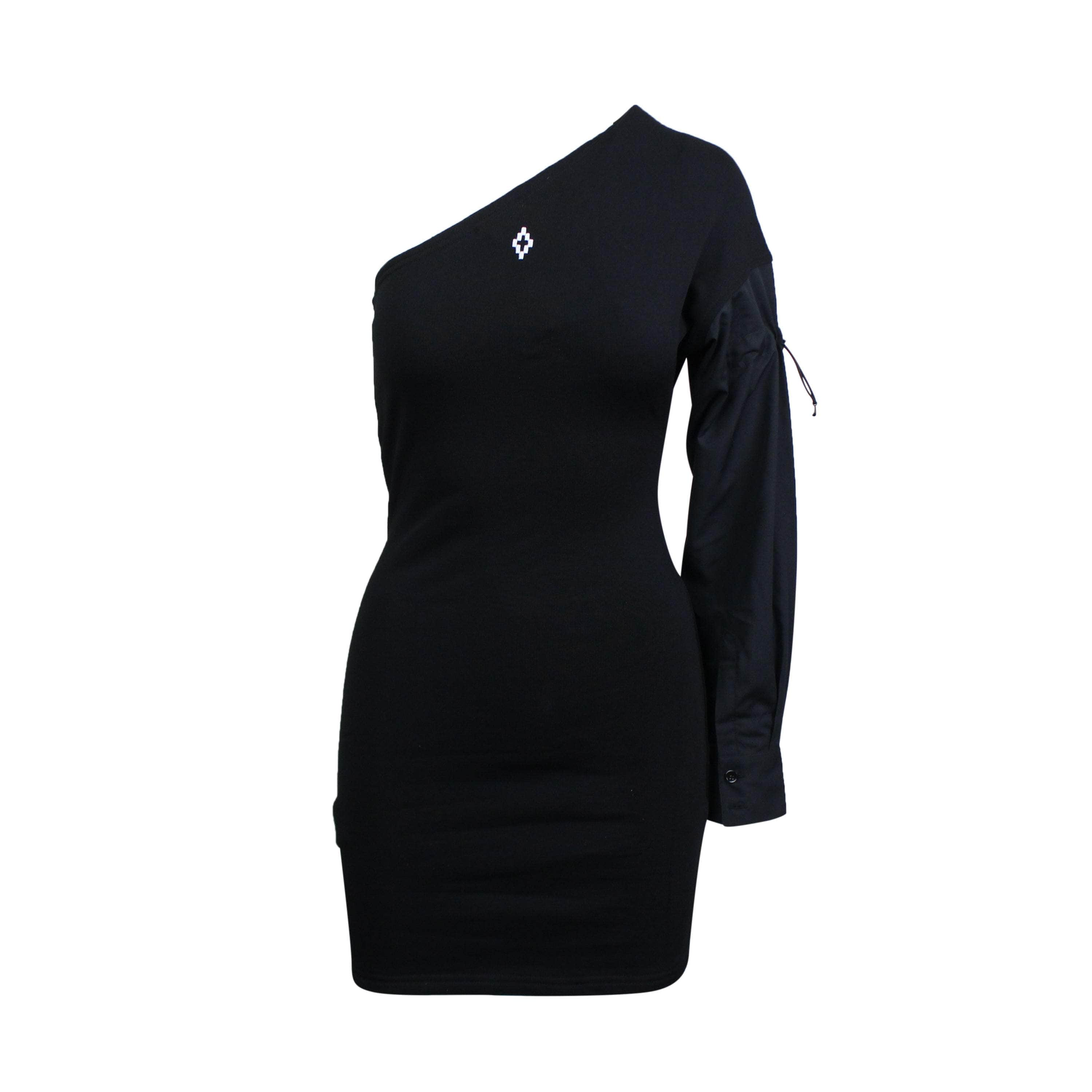 Marcelo Burlon 74NGG-MB-7/XS NWT MARCELO BURLON Black One Shoulder 'Confidential' Dress Size XS $630 74NGG-MB-7/XS