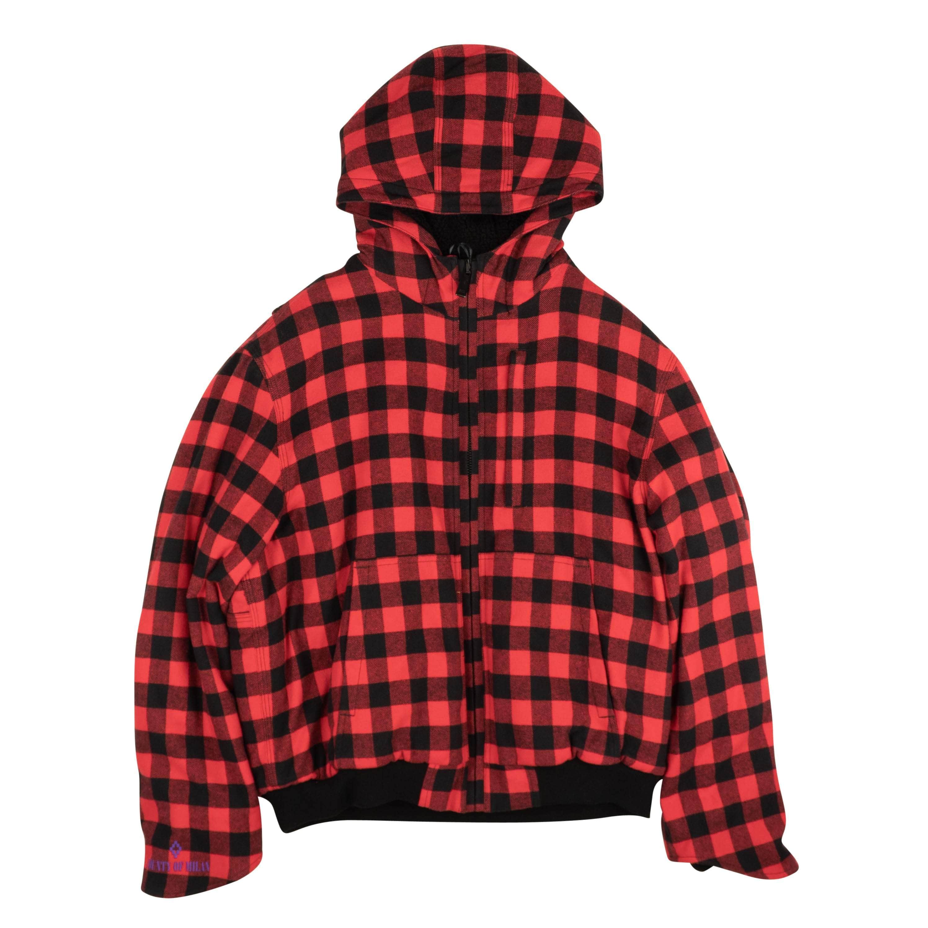 Marcelo Burlon 750-1000, channelenable-all, chicmi, couponcollection, gender-mens, main-clothing, marcelo-burlon, mens-shoes, size-l L Red Plaid Fleece Graphic Jacket 82NGG-MB-21/L 82NGG-MB-21/L